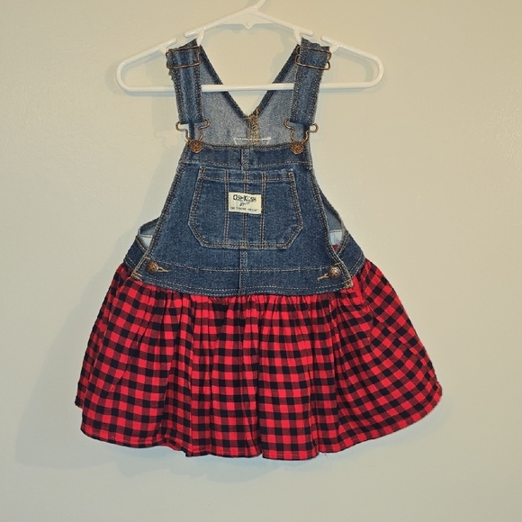Blue and Red Plaid Overalls with Denim Top LOT K - Picture 3 of 10